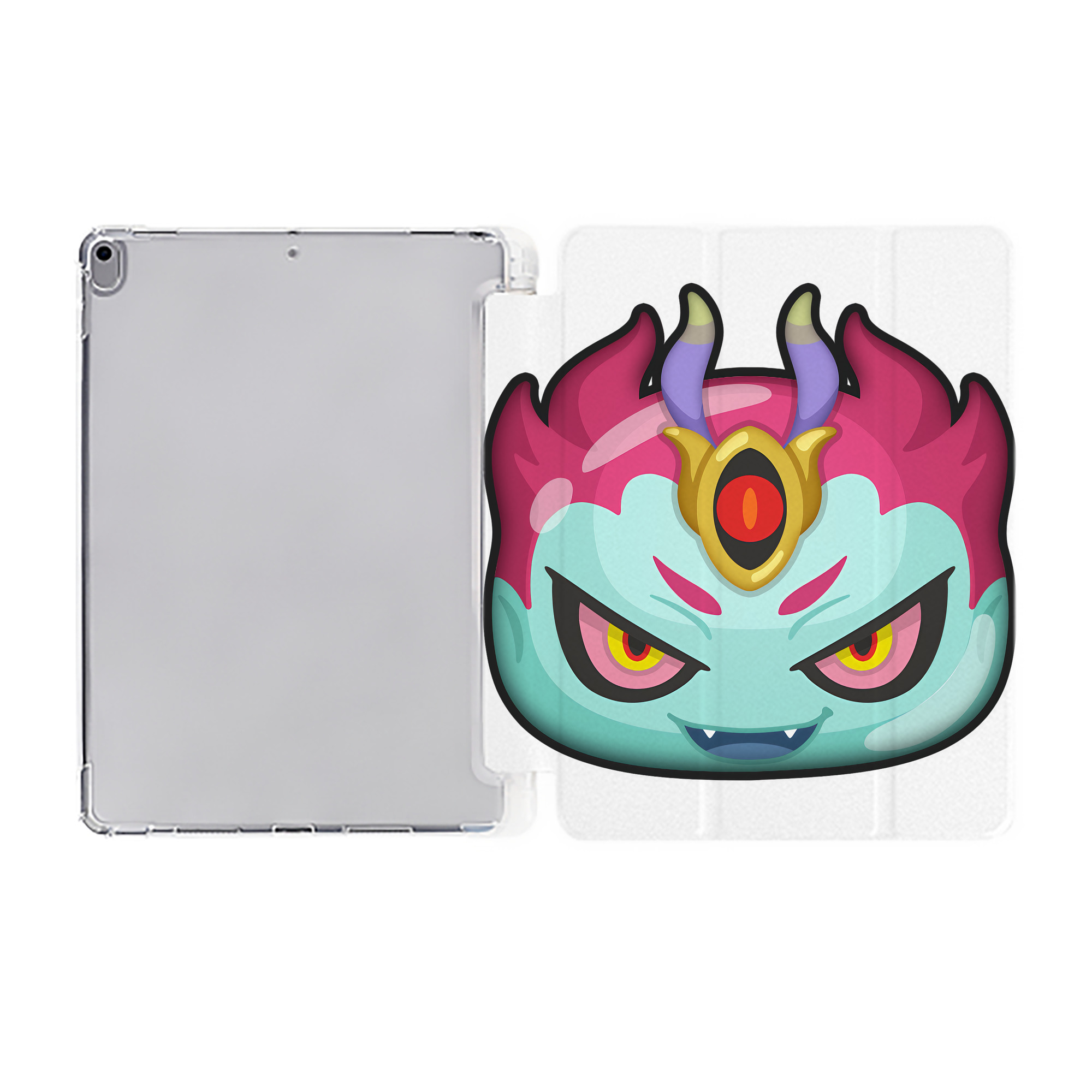 （画像用） 妖怪ウォッチ Yo-kai Watch IPad ケース ペン収納付き 三つ折りスタンド PUレザー×シリコン 対応機種9.5/10.5/10.9インチ